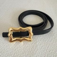 アヴァケーション　RIBBON バックル ベルト ブラック　ゴールド