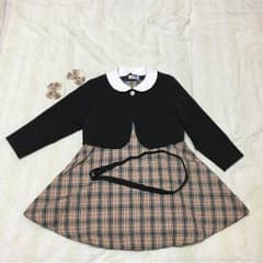 卒園&入学 女児 フォーマル バーバーリー調のジャンスカ&黒ボレロのセットのサムネイル