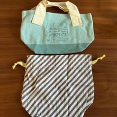 ミニトートバッグ 巾着袋 セット ランチバック(お弁当袋)ロゴ入りのサムネイル