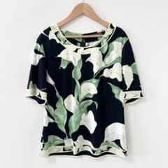 美品✨LEONARD レオナール 半袖カットソー カンカン素材 花柄 42