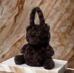 クマ ぬいぐるみ型 ミンクファー ハンドバッグ ベアー モチーフ リアルファー クマぬいぐるみ型ミンクファーハンドバッグ くま ベアーモチーフ
