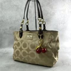 COACH コーチ トートバッグ オプアート サテンキャンバス 馬車ロゴ