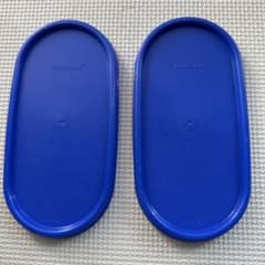 タッパーウェアMM楕円[ 蓋のみ]2個セット[ブルー] - メルカリ