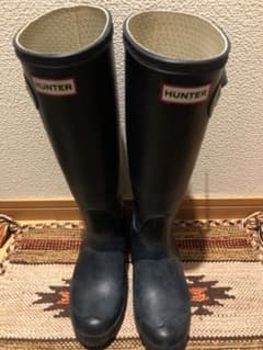 HUNTER ロングレインシューズ ネイビー　24㎝/24.5㎝のサムネイル