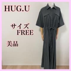 【美品】HUG.U 半袖 シャツワンピース ロング丈のサムネイル
