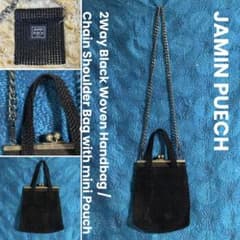 Jamin Puech ジャマンピュエッシュ 2way黒ハンドバッグ ショルダー