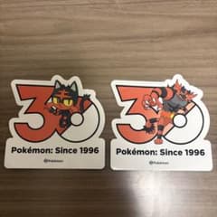 【韓国限定】 ポケモン 30周年記念 ステッカー ニャビー、ガオガエンのサムネイル