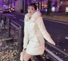 Lumignon ルミニョン ファーコート ホワイト Lサイズ lumignon elmyu ファーダウンコート - メルカリ