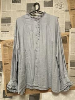 サマンサモスモス　SlowLinen　フリルピンタックブラウスのサムネイル