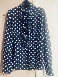 週末限定価格！ナラカミーチェ ドット柄フリル長袖ブラウス サイズII NARACAMICIE】ドット柄フリル衿長袖ブラウス(2(L)11号 ピンク): ナラ