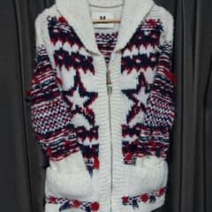 【マルメラ様専用】M エム long hand-knit cowichanのサムネイル