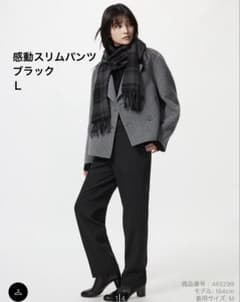ユニクロ　感動スリムパンツ　ブラック　Ｌのサムネイル