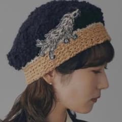 ミナペルホネン　wolf &flower ベレー帽　ネイビー ミナペルホネン wolf &flower ベレー帽 ネイビー - メルカリ