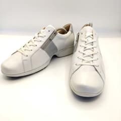 Pedala ペダラ 25cm 3E 本革 レザー スニーカー サイドジップ 白