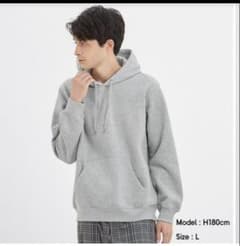 猫*ん様 【完売品】　GU スウェットプルパーカ　　グレー