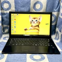 軽くて人気VAIO♡快速SSD240G☆大人な黒ノートPC♪カメラ付！Win11