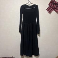長袖ロングワンピース ブラック Party formalのサムネイル