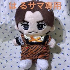 はぴぬい服 TJサイズ オレンジヒョウ柄サロペットのセットNo.125-1