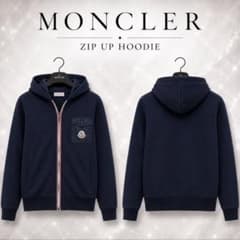 MONCLER リフレクター ジップアップ パーカー ネイビー Sサイズ MONCLER ジップアップパーカー ネイビー - メルカリ