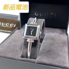✨新品電池✨GUCCI 1900L バングル ブラック 腕時計 稼働品 箱付き