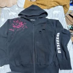 hysteric Glamour ダメージ加工 短丈ジップパーカー - メルカリ