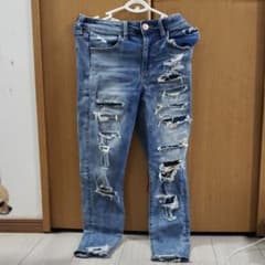 アメリカンイーグル ダメージデニム スキニーのサムネイル