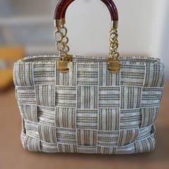FERMANI ハンドバッグ 編み込みデザイン ゴールドチェーン - メルカリ