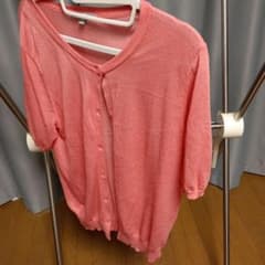 UNIQLO カーディガン ピンク 半袖 XXLサイズのサムネイル