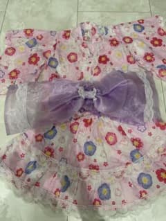 浴衣ドレス うさぎ 桜柄 ピンク 帯付きのサムネイル