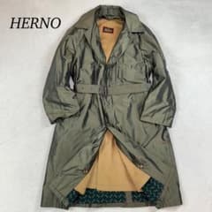 K956 美品 XL ヘルノ イタリア製 ステンカラーコート カーキ メンズ