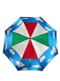 MOSCHINO 折りたたみ傘 トリコロールカラー ゴールドカラーハンドルのサムネイル