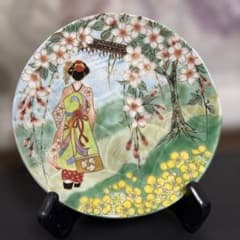陶あん京焼　伝統工芸色絵付け★一点物★ 薔薇 8月末までセール 陶あん京焼 伝統工芸色絵付け☆一点物☆ 春 - メルカリ