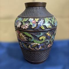 古七宝 琺瑯彩 花瓶 花器 27cm 古七宝 琺瑯彩 花瓶 花器 27cm - メルカリ