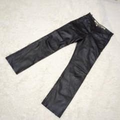 AVIREX アヴィレックス レザーパンツ ストレート 牛革 ブラック 30