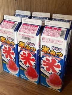 (業務用)かき氷みつ　シロップ　ハニー　6本(いちご×3 )(ハワイアン×3)のサムネイル