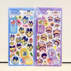 平成ハッピーフォンまめっち、おやじっち カラフルキャラクターシール2シートセットのサムネイル