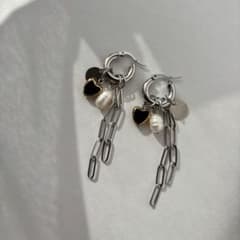 【ステンレス】シルバー フープ ハート ハートチャーム 2way 入学式