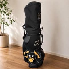 人気 M・U SPORTS キャディバッグ シュシュ 犬 ゴルフバッグ ブラック