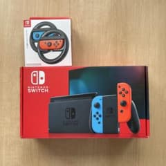 【美品】Nintendo Switch 本体 青/赤　ハンドル2個セット 美品】Nintendo Switch 本体 青/赤 ハンドル2個セット - メルカリ