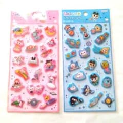 【新品 未使用】たまごっち ぷっくりシール ピンク＆ブルー 2枚セットのサムネイル