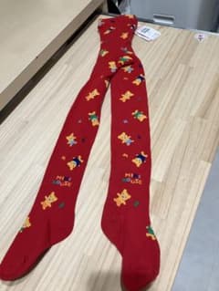 MIKI HOUSE タイツ 100cm レッド総柄のサムネイル