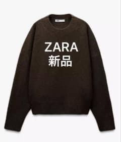 【新品未使用】ZARA ソフトプレーン　ニットセーター　ブラウン　XSのサムネイル