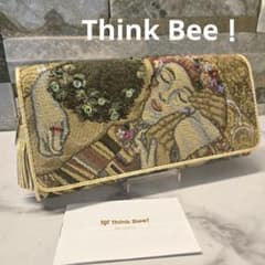 未使用 Think Bee ゴールデンクリムト 長財布 刺繍 ゴールド 接吻
