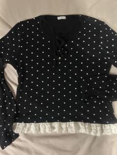 RETRO GIRL ドット柄 レース裾 長袖カットソー 秋服のサムネイル