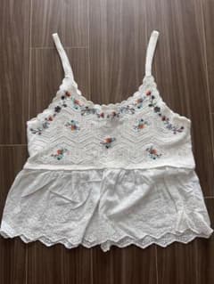 刺繍入り クロシェ編み ビスチェ ホワイトのサムネイル
