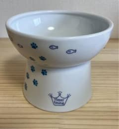ハッピーダイニング　猫壱　脚付フードボウル　ブルーのサムネイル