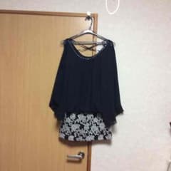 肩開きシフォンワンピのサムネイル