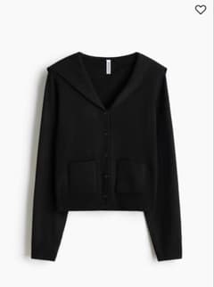 H&M 襟付きカーディガン ブラック XSのサムネイル