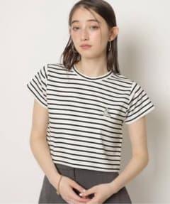 リランドチュール 猫 cat 刺繍 ストライプ Tシャツのサムネイル