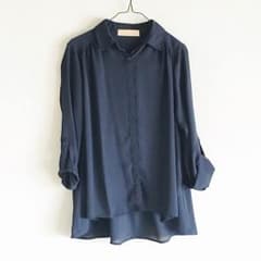 【なつの様専用】BABYLONE シフォンシャツ《ネイビー》のサムネイル